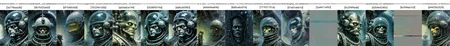 "Close-up, front-facing view of a scavenger, his face reflecting horror, within the chilling confines of a derelict space station. Sharp contrasts, lavishly intricate, drawing from H.R. Giger", surrealism, weird and pissed off, oil on canvas, dry brush, <lora:John Berkey Style:0.9>, John Berkey Style