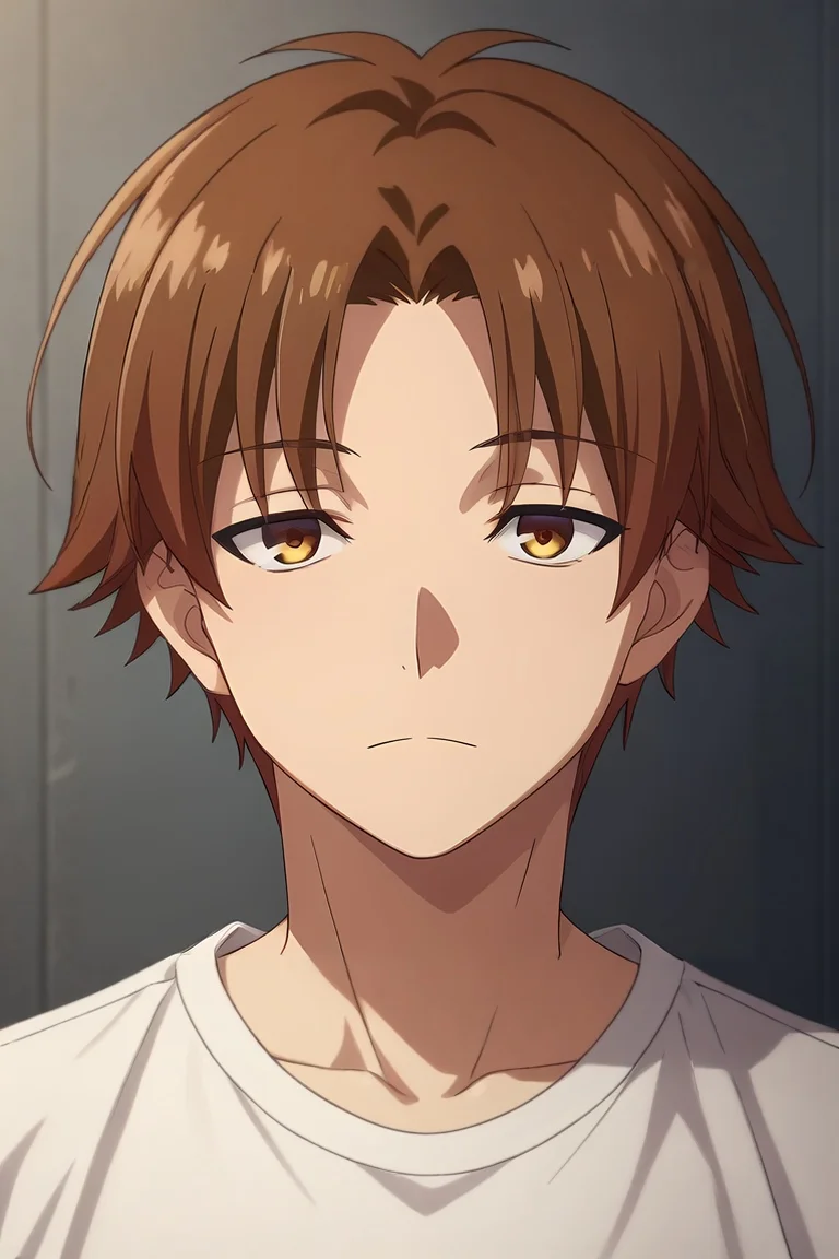 score_9, score_8_up, score_7_up, source_anime, rating_safe, , , looking at viewer, , 1boy, solo, male focus, <lora:kiyotaka_ayanokouji_pony:0.92>, kiyotaka_ayanokouji, brown hair, brown eyes, short hair, bangs, parted bangs, , , <lora:sdxl_lightning_8step_lora:1>