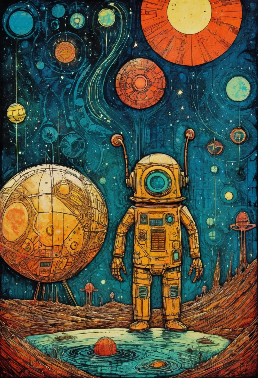 science-fiction collagraph by Genndy Tartakovsky