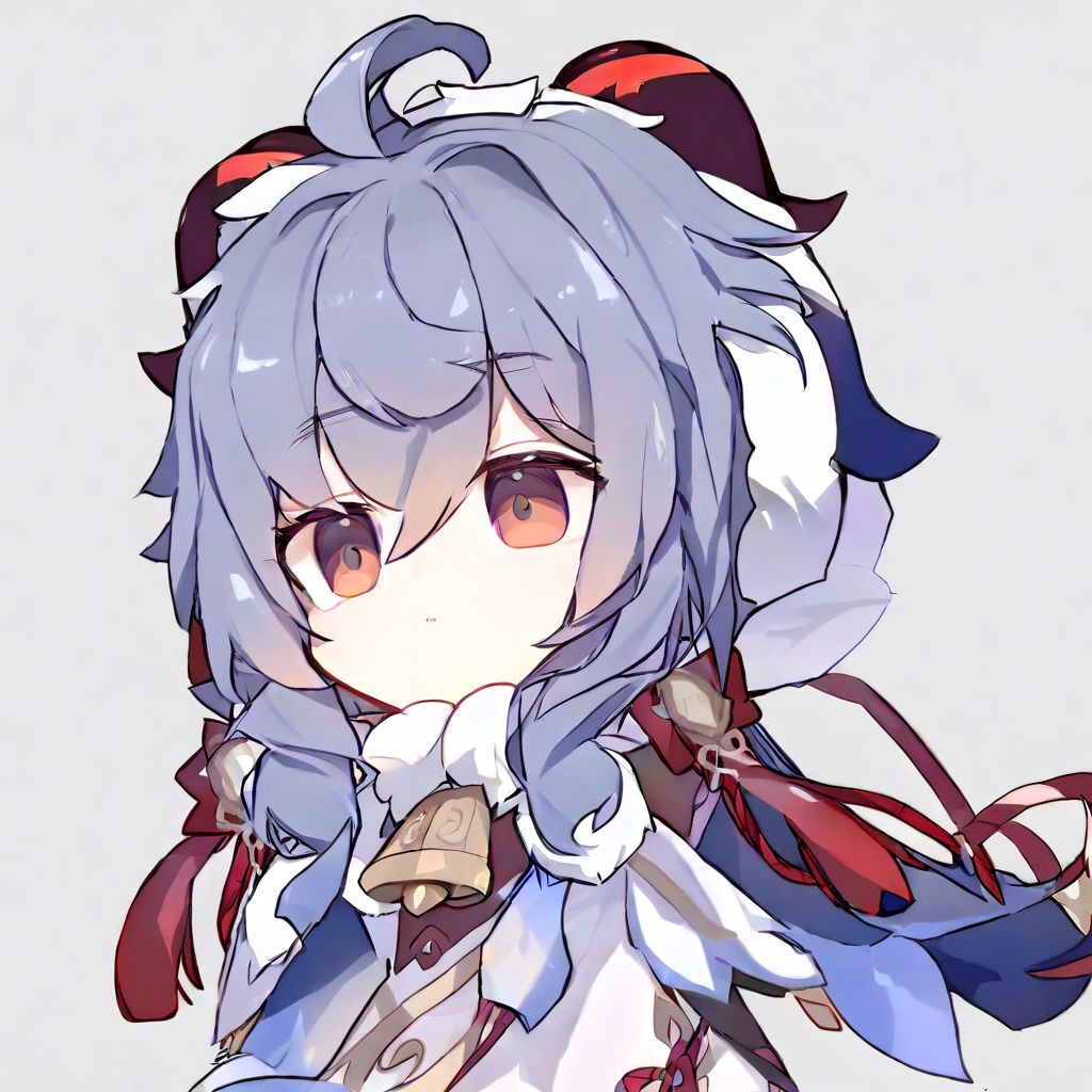 masterpiece,best quality,<lora:ganyu_new:1>,ganyu_(child), 1girl, ganyu \(genshin impact\), solo, white background, neck bell, hood, chibi, simple background, fur trim,