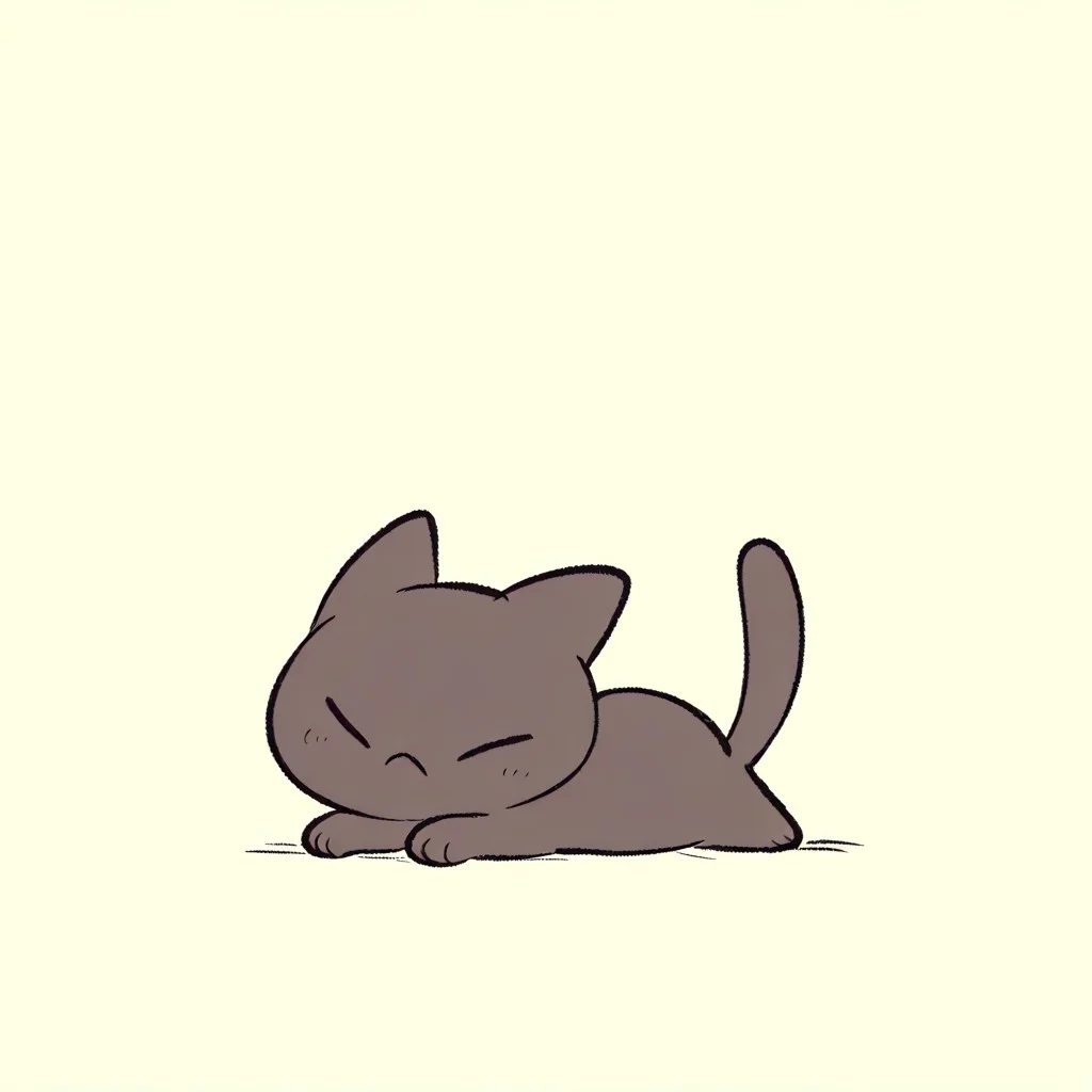 1cat, stretching , very awa, masterpiece, highres, absurdres, newest, chibi,  CuteCartoonAF, (cat:1), (cute:1),  no-human, focus on cat, solo,
<lora:TA_trained:0.75>, chibi, <lora:ponyv4_noob1_2_adamW-000017:0.5>, <lora:shiroski:0.75>,