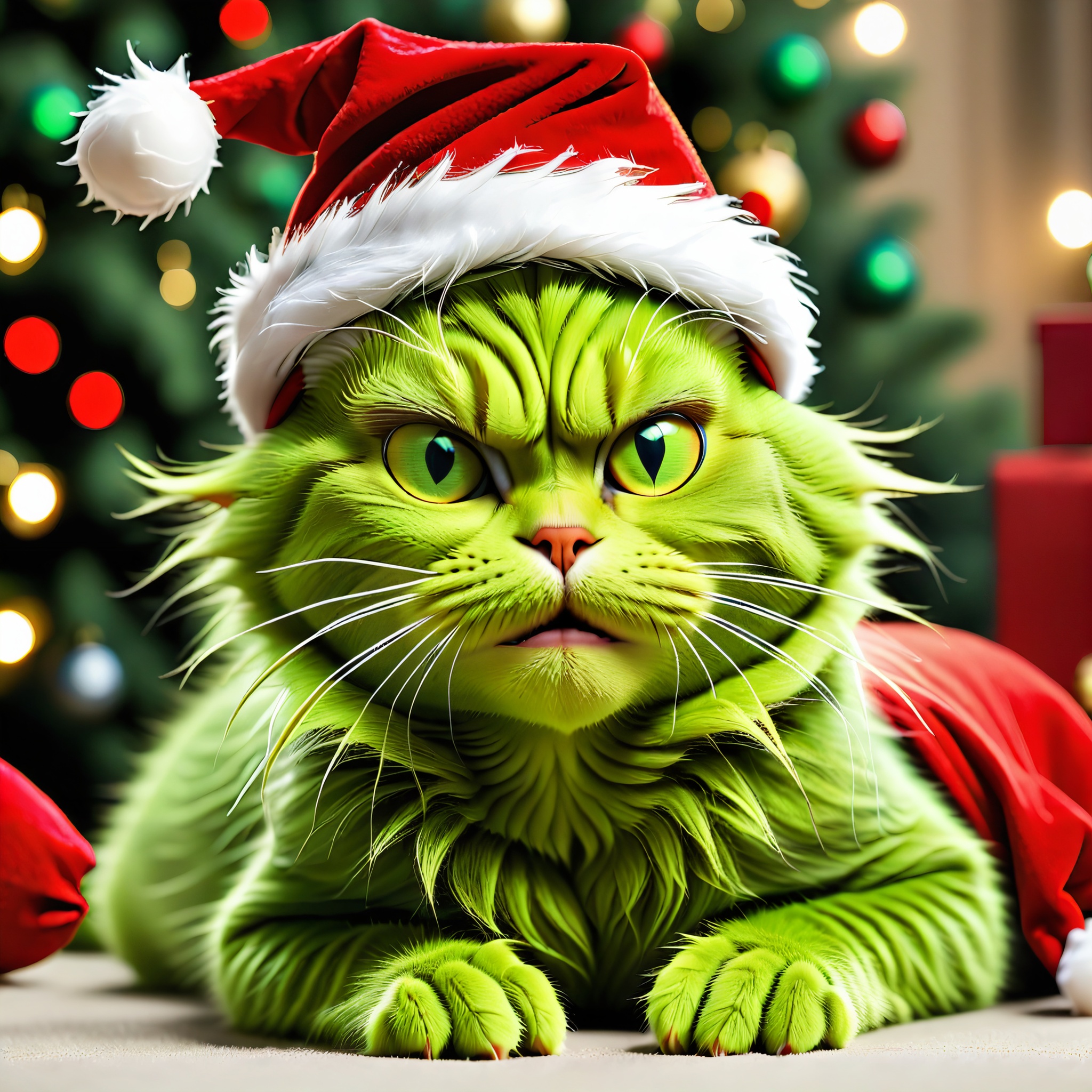 christmas grinch cat