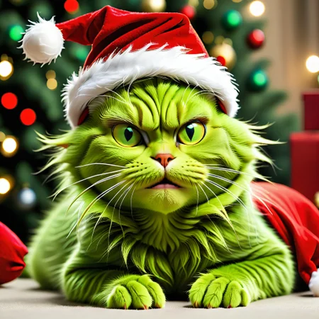christmas grinch cat