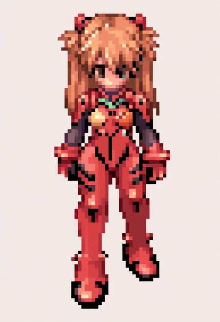 best quality, amazing quality, very aesthetic, absurdres,
pixel,
1girl, asuka langley, red plugsuit,
standing,
full body, simple background, white background, <lora:RagnarokSpriteNoob_byKonan:1>