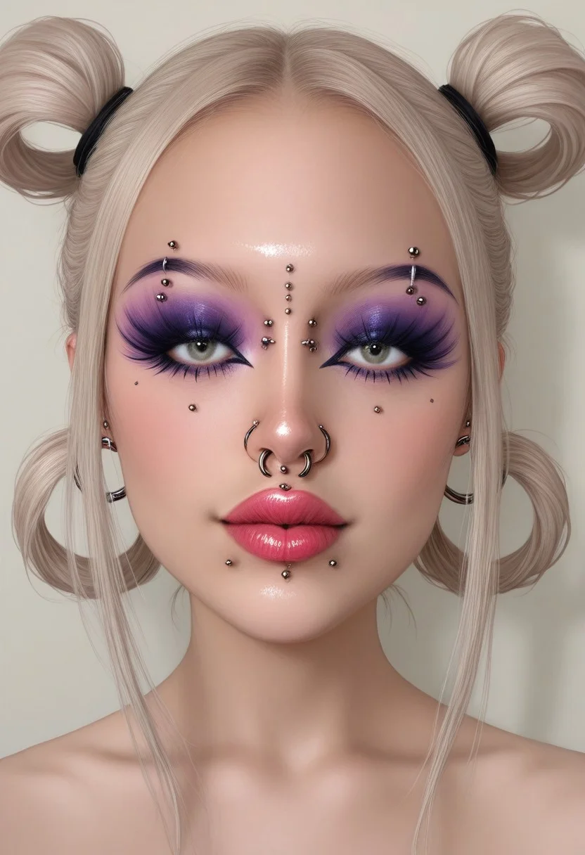score_9, score_8_up, score_7_up, rating_safe, concept art, realistic, 1girl, solo, portrait.
Young face, sexy face, cute face, sexy makeup,
ExtrFacePiercing, face piercing, lips rings.