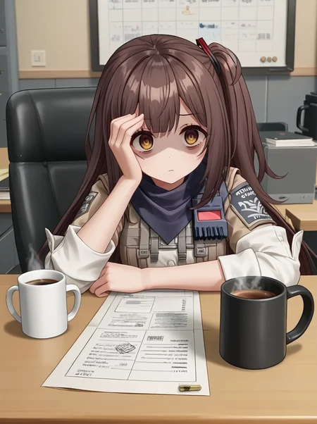detailed background, posing, rating safe,
<lora:mayling.pony:1>,
mayling,
office desk, stressed, shaded face, stacked paper,
dead eyes, smoke from mouth, face on desk, empty coffee mug,