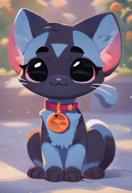 score_9, score_8_up, score_7_up, pikaole no humans animal focus, (cat:1.05), fur, collar, full body solo blurry background, cute rating_safe source_furry, <lora:Pikaole_pXL_E2:1>