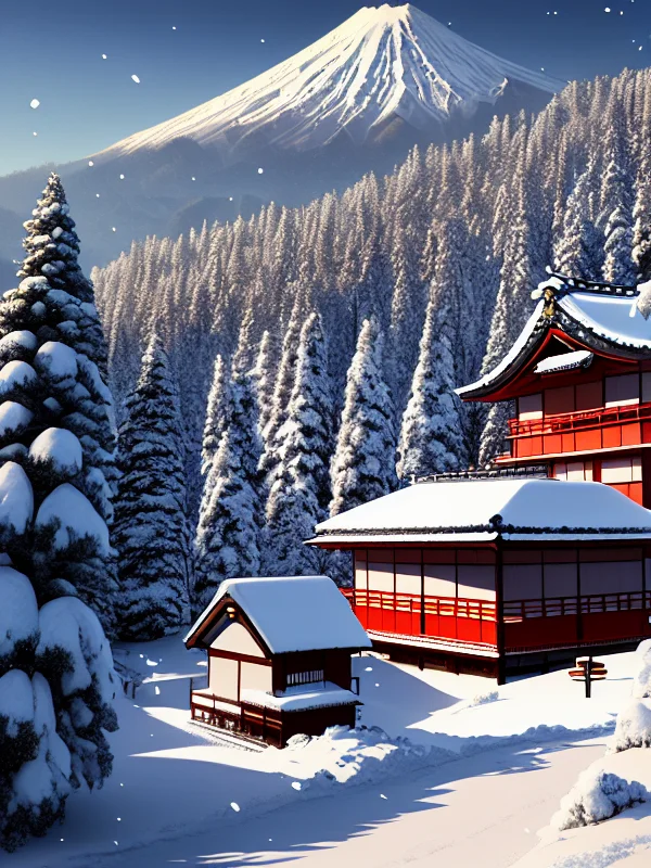 (extremely detailed CG unity 8k wallpaper),(masterpiece), (best quality), (realistic), (((japan))), snowy japanese streets, scenery, style-winter, detailed, fluffy clouds in the sky, (paint splashes:1.3), (splatter:1.2), outrun, vaporware, shaded flat illustration, digital art, trending on artstation, highly detailed, fine detail, intricate, ((lens flare)), (backlighting), (bloom), [Style-Micro::30], (((geisha in kimono)))