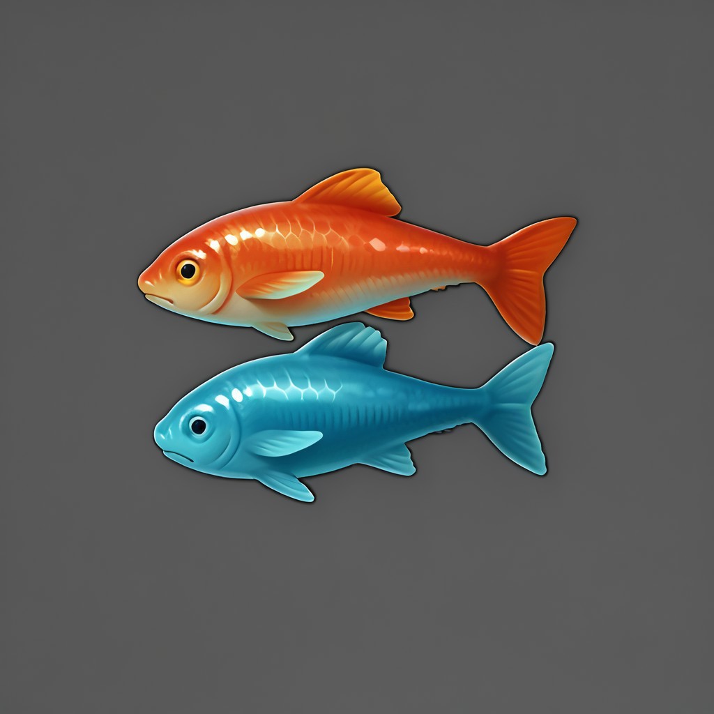 score_9, score_8_up, score_7_up, simple background, no humans, grey background, lots of fish