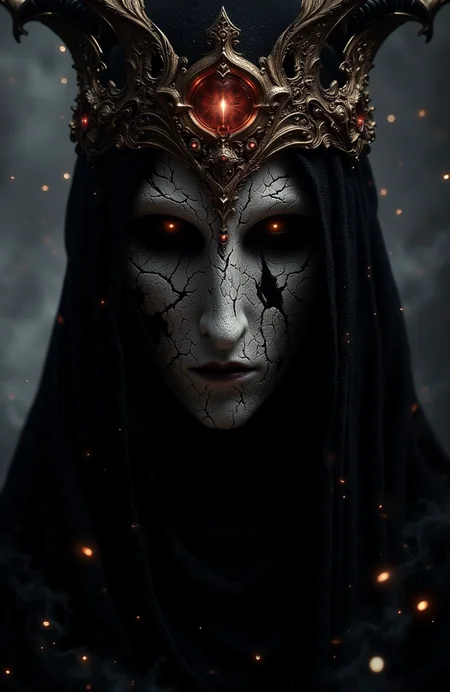Dark queenâs broken mask, glowing crown faintly flickering shadows. <lora:models\Flux\flux.1_lora_flyway_Epic-Characters_v1:0.53><lora:models\Flux\realism_lora_comfy flux_converted:0.45><lora:models\Flux\FantasyWizardWitchesFluxV2-000001:0.6><lora:models\Flux\FluxGhost-000001:0.45>,