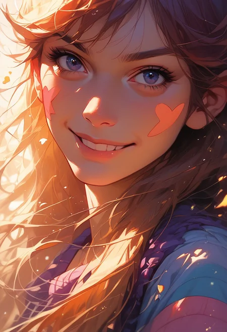 score_9, score_8_up, score_7_up, 1girl, solo, star butterfly, close up, particles, smirk