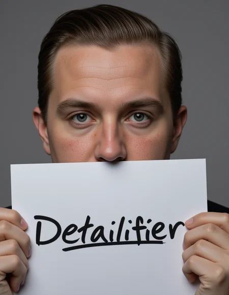 detailifier,<lora:detailifier_flux-000006:1>,A hyper-realistic portrait of a man holding a sign that reads 'Detailifier' in bold,handwritten letters. The manâs face is rendered with incredible detailâevery pore,freckle,and strand of hair visible,under soft studio lighting that enhances texture and depth. The sign is held at chest level,with the man looking directly at the viewer,exuding confidence and focus. The background is a neutral gradient,ensuring all attention is drawn to the intricate detail of the man and the sign,