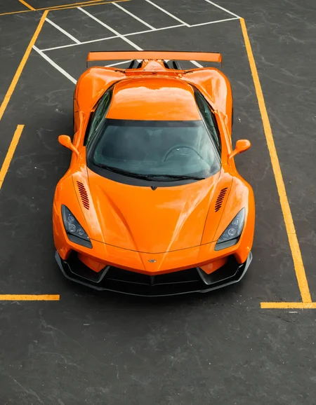 <lora:R0k00M0t0rV3h1c13HD:1>,r0k00m0t0rv3h1c13hd,r0k00bstr0cthd,car,super car,sports car,, an orange car with a hood open and a hood up on it's hood is parked in a parking lot [2]