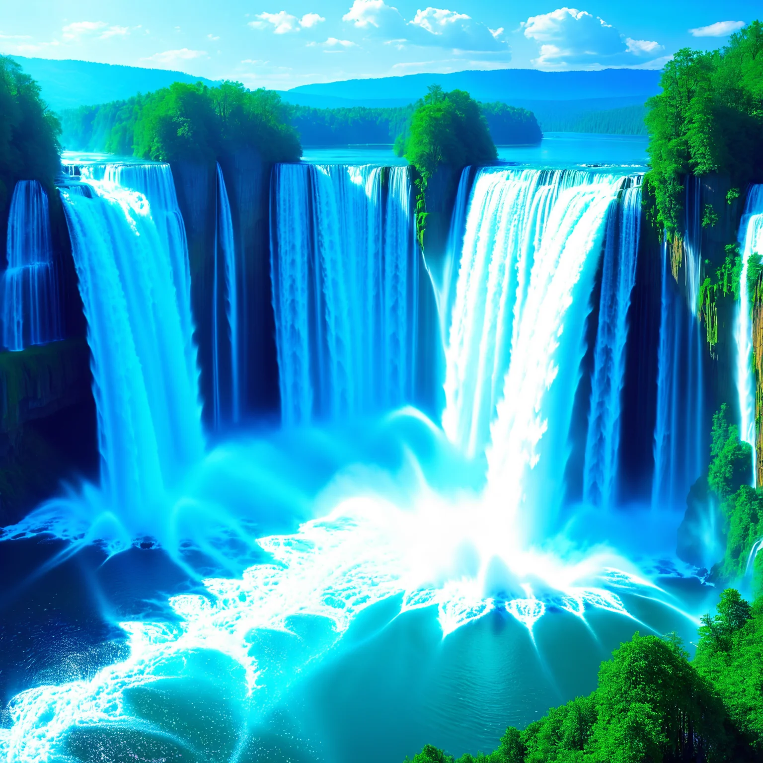 (many large waterfalls), (are falling onto a large lake from a great height), <lora:epwsdxl:0.8>, elementalplanewater, best quality, masterpiece, 4k, uncensored, prefect lighting, rating_explicit, very aesthetic, detailed, <lora:add_details_xl:0.6>, very detailed, <lora:SDXLHighDetail_v5:0.6>