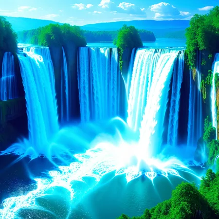 (many large waterfalls), (are falling onto a large lake from a great height), <lora:epwsdxl:0.8>, elementalplanewater, best quality, masterpiece, 4k, uncensored, prefect lighting, rating_explicit, very aesthetic, detailed, <lora:add_details_xl:0.6>, very detailed, <lora:SDXLHighDetail_v5:0.6>