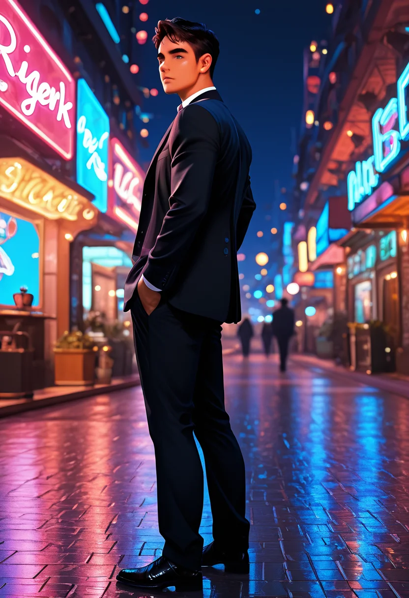 <lora:AsianGuy:0.8>, AsianGuy, (neal:1.5), masterpiece, ultra-HD, cinematic lighting, photorealistic, (impressionism:1.5), high detail, depth of field, (blurred background), (dramatic lighting),masterpiece, best quality, very aesthetic,8k,masterpiece, best quality, realistic, masterpiece, best quality, 8k, breeze style, short hair,<lora:add_detail:1>, ((aesthetic_male_form:1.2, light skin)), (focus male),
<lora:Breez_Style:0.75>, breeze style, shiny skin, fair skin, smooth skin, dynamic view,<lora:PenisQuiron_illus:0.8>, (high quality:1.2), wallpaper, absurdres, (very detailed:1.2), Expressiveh, realistic, side angle view, 1man, solo, male focus, 18 years old, full body, perfect face, muscular boy, thick thigh, bulgerk-soft, black Suit, standing, moaning, night, neon building lights, submissive, cinematic light, <lora:Expressive_H:1>