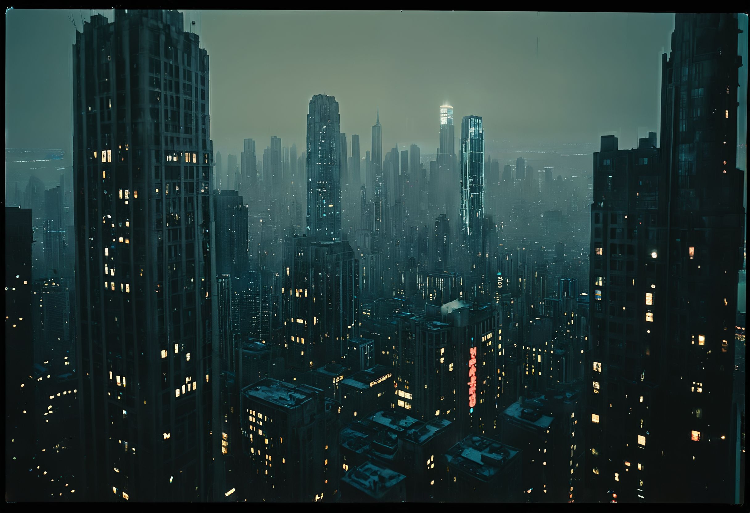RAW photo, high quality SK_ANALOGFILM of a huge <lora:City_Worlds:0.0> citybkg, <lora:BioIceCrystalStyle:0.7> Jed-Blmicry, <lora:Cyberpunk:0.4> CPUNK,<lora:CyberPunkAIp:0.2> cyberpukai vast city with lit skyscraper windows,huge city landscape, in <lora:Challenge_Winnifier_2025-02:0.2>, featuring <lora:Dr. Dream's Art XL:0.9> Surreal Dreams