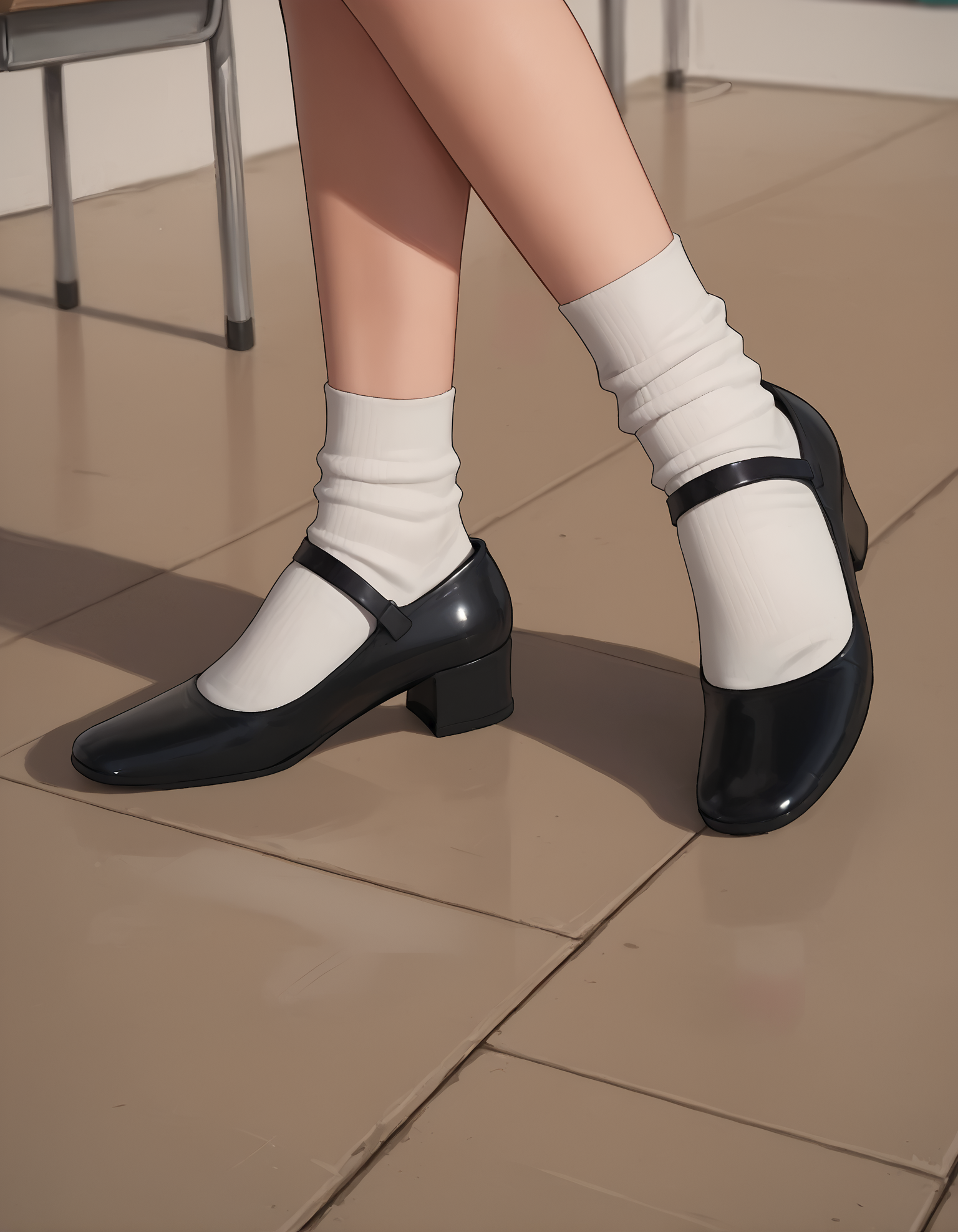 score_9, score_8_up, score_7_up, score_6_up, source_anime,
1girl,
(byf4r shoes), 
(from side:0.8),
feet only, tiptoe, close-up of feet,
feet apart,
pigeon toed, 
standing,
classroom,
embedding:zPDXLrl ,
embedding:zPDXL2 ,
