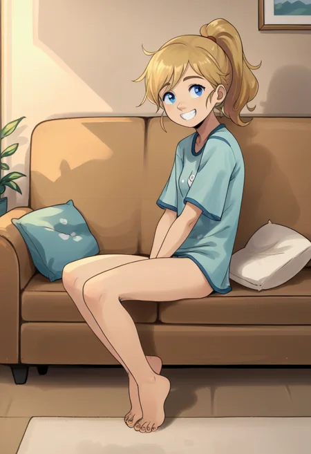 score_9, score_8_up, score_7_up, score_6_up, score_5_up, 1girl, solo, full body,
(source_cartoon),
<lora:Riley Ander (Inside Out) - Gnsisir Style:0.9>
Riley_Ander_Gnsisir, blue eyes, dirty blonde hair, ponytail, smile, happy,
pajamas,
indoors, couch,
<lora:Expressive_H:0.7> Expressiveh,
<lora:add-detail-xl:0.9>
<lora:light:1> neolight