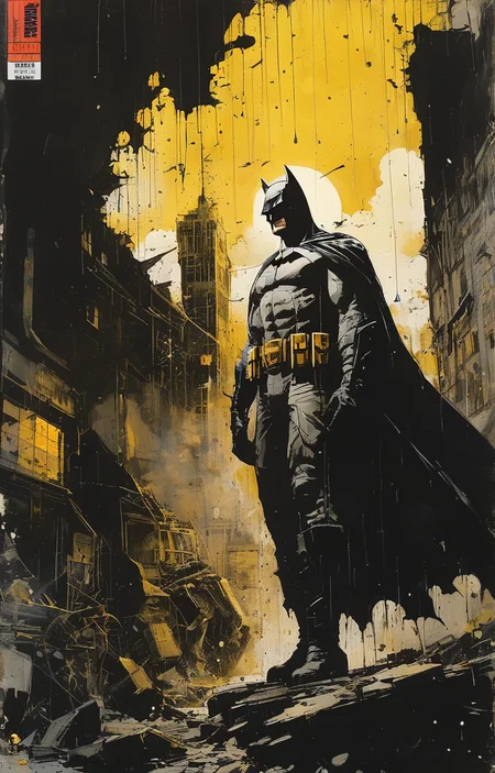 masterpiece,best quality,<lora:tbh236-sdxl:0.8>,illustration,style of Frank Miller,batman portrait of family