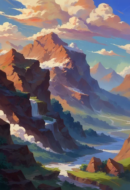 score_9, score_8_up, score_7_up, beautyfull color, fantasy, aesthetic, ,volcano, landscape, scenery