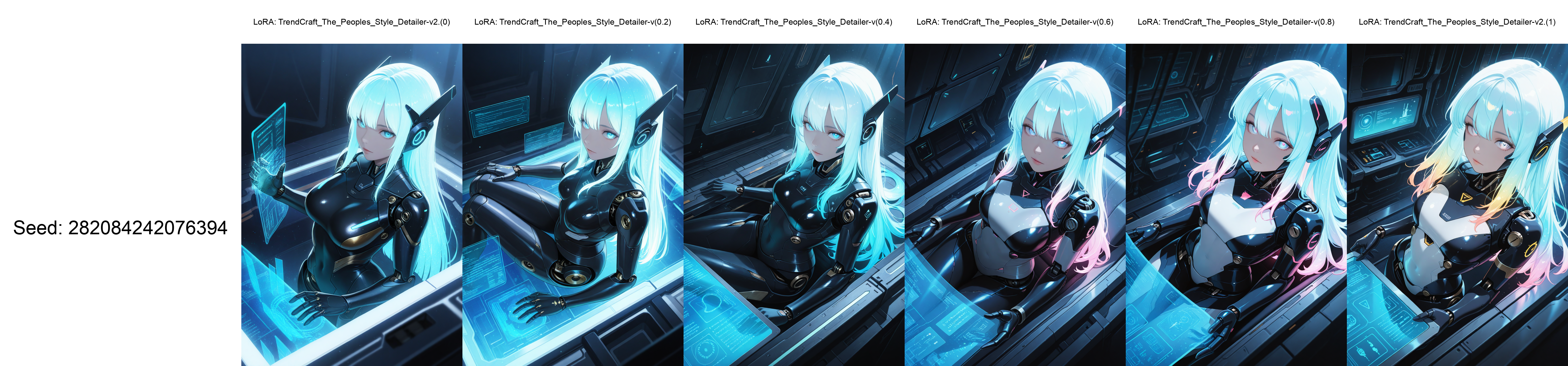 lazypos, science fiction, 1girl, android, holographic interface, glitter, light particles, faint lighting, glowing, ethereal, neon hair, glowing hair, long hair, looking at viewer, relaxing, from above, dynamic angle