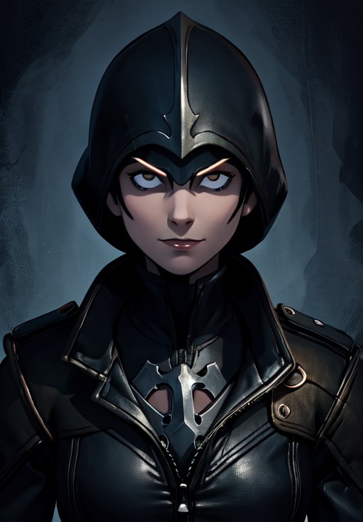 <lora:demon_hunter:0.8>, demon_hunter, portrait, smirk, darkness, black clothes, (cognitive, dramatic, enchanting, imaginary, methodological:1.3)