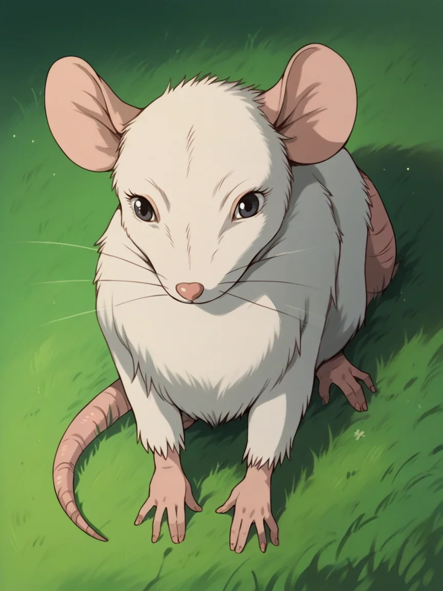 score_9, score_8_up, score_7_up, score_6_up, score_5_up, <lora:Ghibli2XLP:1> ghibli, solo, rat, cute