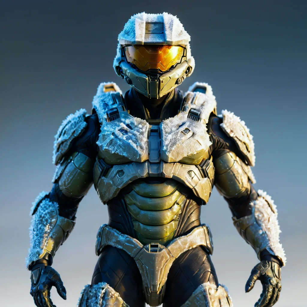 everything frosted, frostmyst, Aasimar,Clam, master chief from halo, realistic, unreal, highly detailed, 8 k, trending artstation, concept art, sharp focus, (HD, masterpiece, best quality, hyper detailed, ultra detailed, super realistic),amazing, mystifying_frosted-000008<lora:sdxl\mine\mystifying_frosted-000008.safetensors:0.74:0.74>