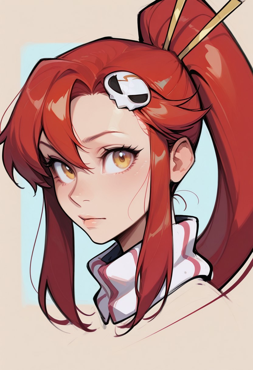 {{masterpiece,best quality,amazing quality,absurdres}}, {{flat shading, cel shading}}, 
BREAK
1girl, solo, simple background, portrait, upper body, looking at viewer, yoko littner