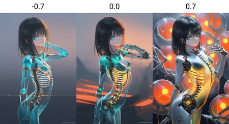 masterpiece, best quality, amazing quality, very aesthetic, absurdres, year 2023, onineko, tianliang duohe fangdongye, wlop, ciloranko, ask \(askzy\), miv4t, 1girl, android, aqua eyes, black hair, bone, glowing, detailed background, looking at viewer, mechabare, mechanical spine, medium hair, ribs, robot, science fiction, see-through body, skeletal body, slime \(substance\), solo, spine, translucent, transparent, ((breasts))
<lora:cfg_scale_boost:-0.7>