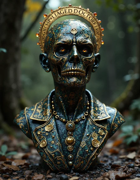 A shiny ceramic bust of a plaguedoctor,   <lora:models\Flux\aidmaMJ6.1-FLUX-v0.4:0.2>, <lora:models\Flux\ck-tarot-000015:0.8> a tarot card in the style of ck-tc featuring,, surreal, global illumination, volumetric lighting, atmospheric haze, dense fog, sharp focus, selective focus, soft focus, dof, depth of field, specular occlusion ambient lighting, god rays,