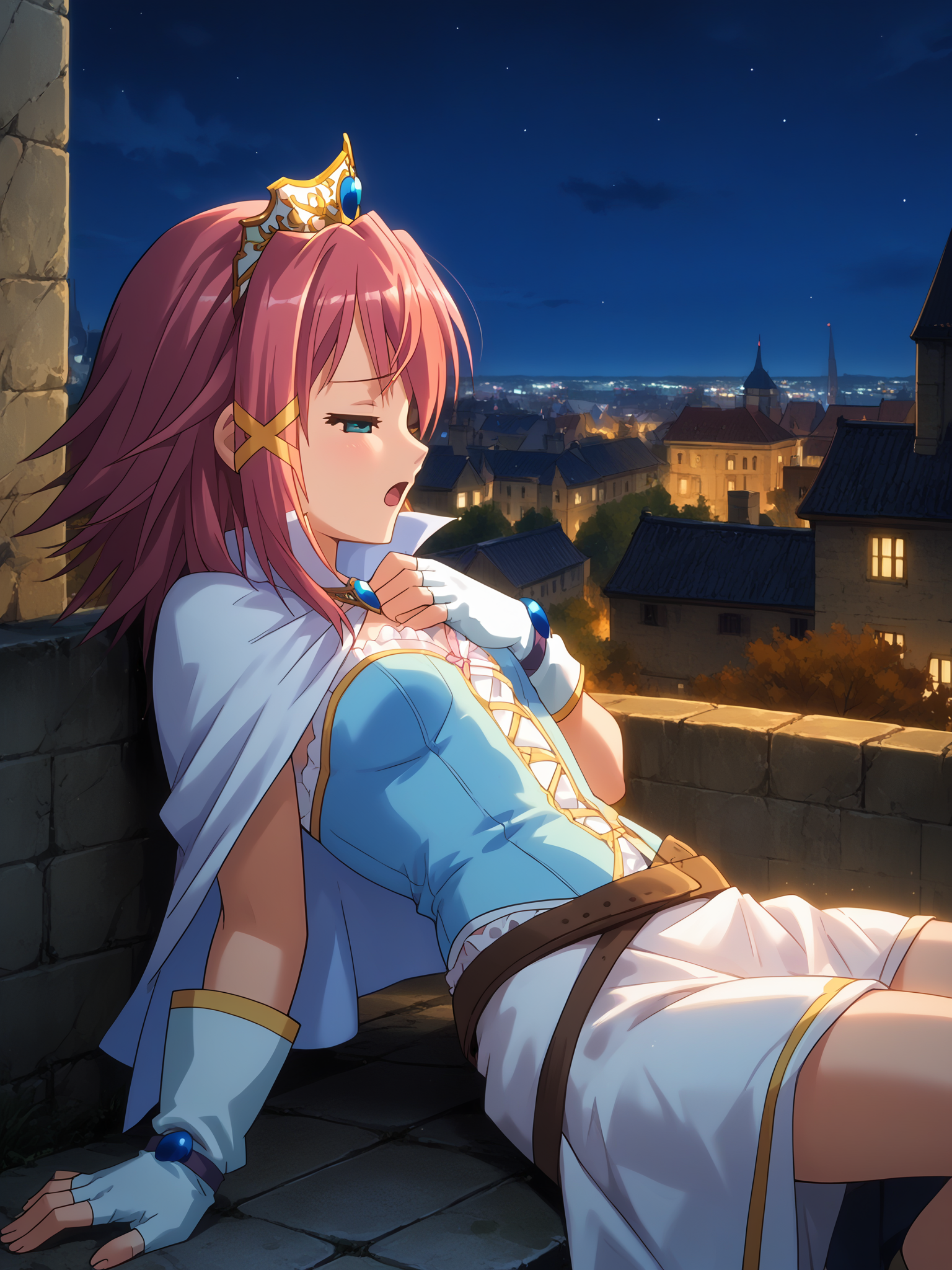 (, solo focus:1.2) <lora:happy_tentacle-asuka-v0.1-000035:1>, ht_asuka, wizard, tiara, white gloves, fingerless gloves (petite:1.2), <lora:Shed_The_Skin's StS_age_slider_v1_initial_release:-1.25> ( :1.1) ( , (half-closed eyes :1.2) , ( female orgasm :1.2) , , (looking at another:1.2) :1.1) , outdoors, vegetation, ( :1.1), autumn , (night, night sky :0.6), (blue sky:0.6) , (:0.5), people , (modern architecture :0.9), cityscape, rooftop ( :0.8) score_9, score_8_up, score_7_up, score_6_up, score_5_up, score_4_up, ( [(realistic, photorealistic:1.3):(realistic:1.2):16] [(3d:1.2)::14] :1) <lora:LUUNA's Lunas-NijiJourney-SDXL-B2:0.35>, nijijourney <lora:prgfrg23's Counterfeit-V3.0 Style SDXL_LoRA_Pony Diffusion V6 XL:0.5> <lora:mfcg's mfcgXL:0.12> <lora:reweik's gyokai(himehajime)_PonyXL_style_v01:0.14>