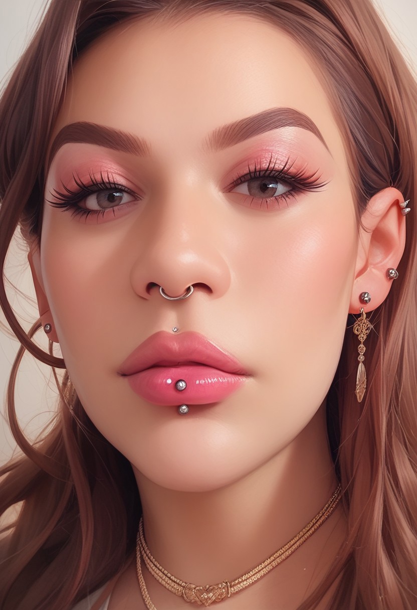 score_9, score_8_up, score_8, 
AshleyPiercing, Ashley, Ashley Piercing, 1girl, solo, looking at viewer, brown hair, jewelry, necklace, lips, eyelashes, makeup, piercing, lipstick, portrait, close-up, realistic