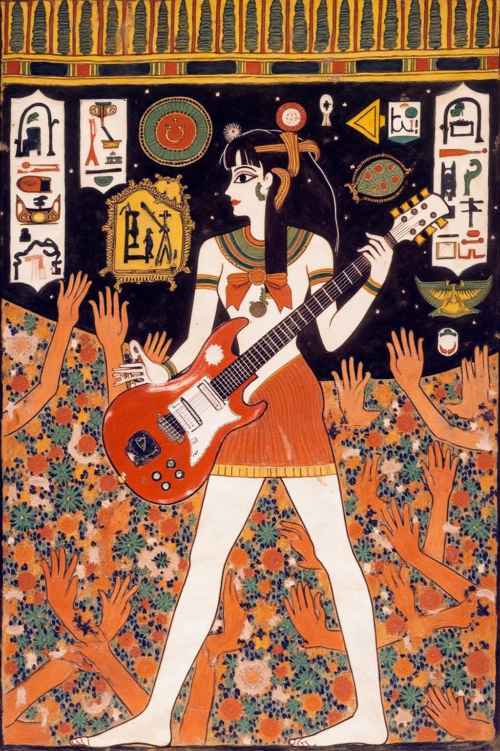 egyptian painting
punk sailor moon playing a guitar at a heavy metal mosh pit, tattoos, piercing. <lora:egypt1_cap_d6a3:1.0><lora:829972004686935653:0>