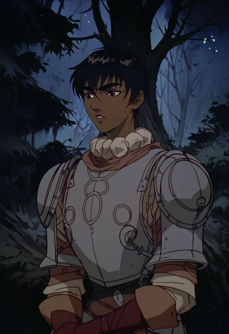 score_9, score_8_up, score_7_up, score_6_up, score_5_up, score_4_up,
<lora:BerserkV5:1> berserk,
casca, 1girl, solo, medium breasts, armor, forest, outdoors, night,