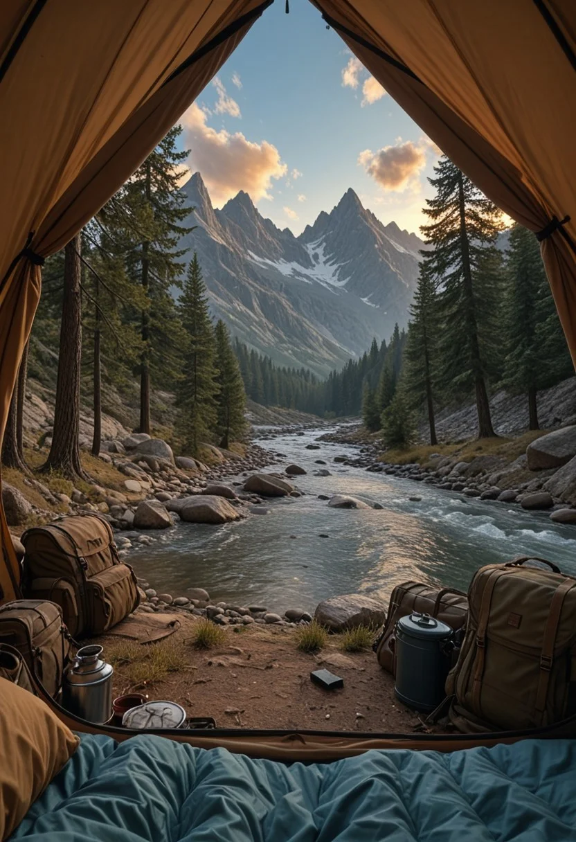 (((ultra detailed, masterpiece, high quality, )))
,
((( Moucammb2, sky, mountain, tree, outdoors, day, cloud, nature, bag, tent, water, river, scenery,)))
,
((( sunset )))
,
((( )))
,
((( )))
,
((( )))
,
((( )))
,
((( )))