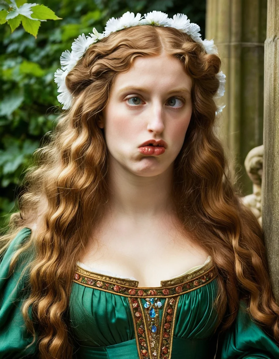 designed by Frank Cadogan Cowper, photograph, Grouchy ral-grmce, British Academic art, Pre-Raphaelite influences, detailed and romanticized compositions, historical and literary themes, cityscape, photorealism, <lora:ral-grmce-sdxl:0.85>, dynamic dramatic beautiful full taking, cinematic light, enchanted, dynamic composition, dynamic, cute