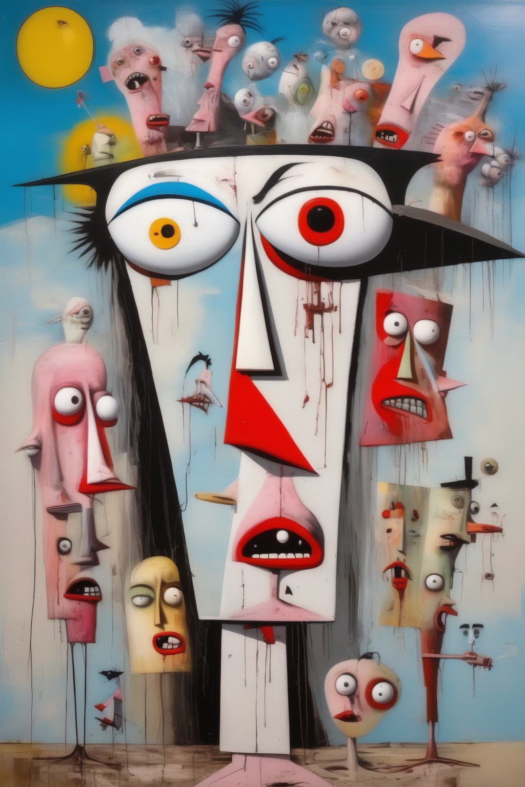 <lora:George Condo Style:1>George Condo Style - a strange scene inspired