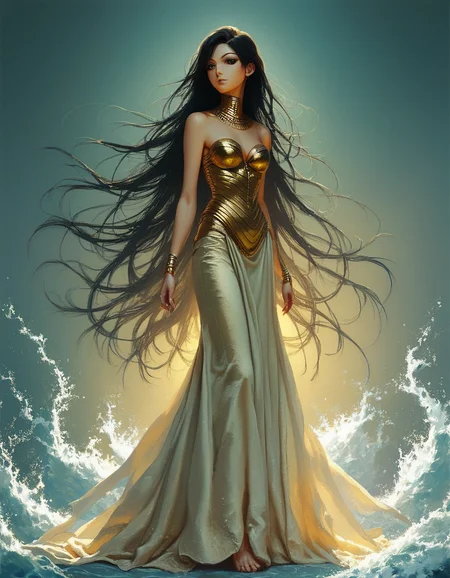 score_9, score_8_up, score_7_up, score_6_up, |manga, A full-body shot of a tall, elegant Egyptian woman in a flowing, gold-embroidered gown. Her dark hair is styled in loose waves, and she stands with a regal posture, her deep brown eyes framed by dramatic eyeliner. Her expression is one of serene confidence., highly detailed, backlight <lora:ponys-dream:.9>