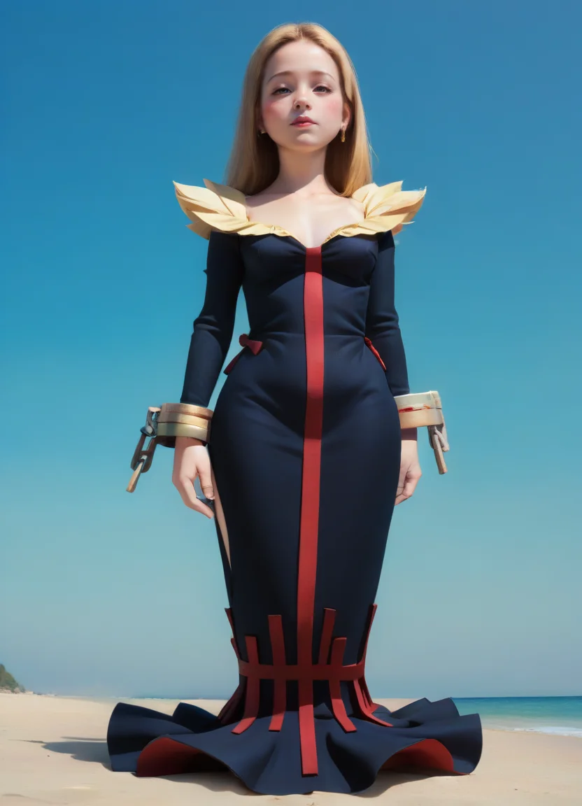 score_9, score_8_up, score_8_up, raw, photo, realistic, thick thighs, blushing, shy look, focus on face,<lora:stvmccrr:0.7> Photography, stvmccrr style, stvmccrr, <lora:xl_more_art-full_v1:0.5>,
36 year old girl, beautiful girl,
<lora:ClericXL:1> Clericxl, pointy ears, black dress, very long hair, shackles, jewelry, side slit, long sleeves