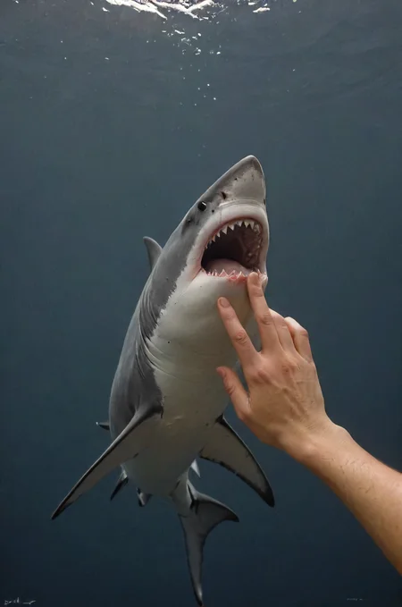 reaching out for the what you love, coarse shark-skin based, dark, composition, <lora:- SDXL - vanta-black_contrast_V3.0:0.4>, <lora:- SDXL - otclillsn_impossible_geo_V1.0:0.8> otclillsn