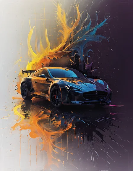 the silhouette of a sports car, very detailed, 4k, uhd, masterpiece