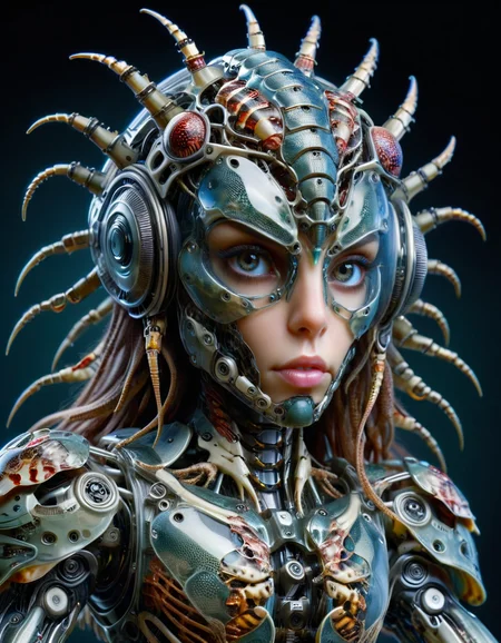 masterpiece,best quality,bio-robot,glassy texture,mechanical core,conduit,tubes all over her,medusa's, made out of ral-anmlsktn <lora:ral-anmlsktn:1>