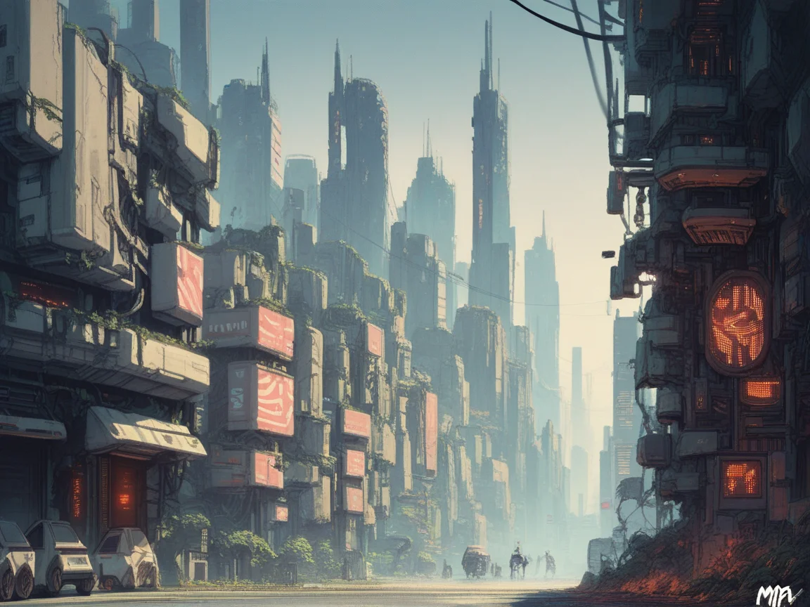 score_9, score_8_up, score_7_up, score_6_up, score_5_up, score_4_up, <lora:m1ntfl4v0rXLP:0.9> m1ntfl4v0r, city, science fiction,