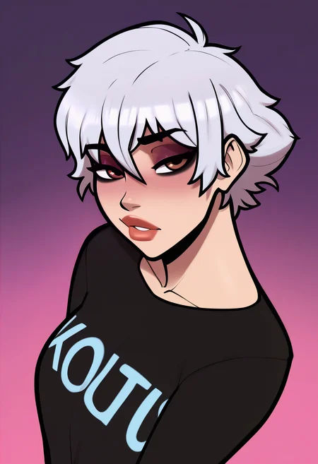 1girl, solo, kotetsu isane, black shirt, makeup,
masterpiece, best quality, <lora:mrpotatoparty-guy90-Illust-Lycorisv1:1>, mrporty