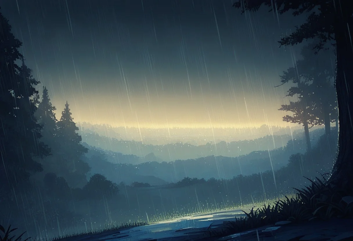score_9, score_8_up, score_7_up,soft shadows, dark,night,cloudy, rain,storm, heavy rain, heavy-rain BREAK
((no humans)), glowing mushrooms, grassy hill, windy, leaves, trees, wet, wet ground, pixel art, 64bits,