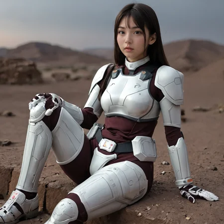 score_9,score_8_up,score_7_up, orgasm face,eyes,shiny oild skin,looking at viewer,sweat,
terraformarsmoviebodysuit, armored bodysuit, black bodysuit, white armor, boobplate, shoulder pads, wrist guards, black gloves, white gloves, utility belt, belt pouch, hip armor, crotch plate, thigh armor, knee pads, shin guards, armored shoes, on rubble, night, Green Desert, sitting,
<lora:Terraformars:0.85>