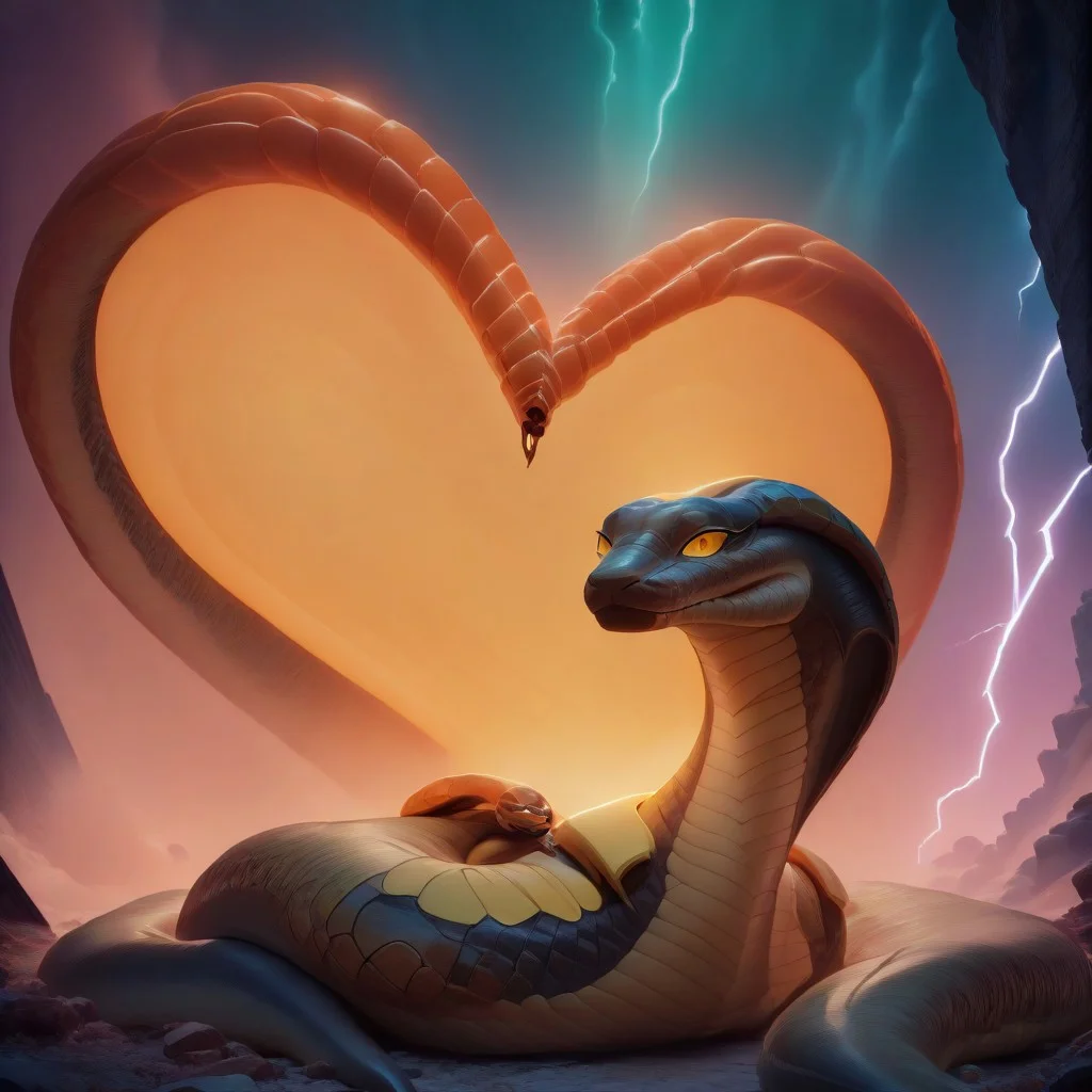 A majestic humanoid dragon with shimmering scales that transition from deep emerald to golden hues stands tall, their imposing form radiating a sense of strength and guardianship. Broad, powerful wings spread wide, partially folded around their body as they shield a sleek, metallic snake draped protectively over their shoulders. The snake's body gleams with segmented, polished silver, its eyes glowing faintly with an intelligent, otherworldly light. The dragon's stance is firm, their taloned hands gently cradling the snake's head as if safeguarding a cherished companion. Their sharp, regal features are softened by an expression of vigilance and care. The background is a windswept, rocky plateau under a stormy sky, lightning crackling faintly in the distance, illuminating their form. The dynamic interplay of organic and mechanical elements in this high-fantasy and sci-fi fusion creates an evocative, protective atmosphere. sn4k3, snake, snake on shoulders, upper body, darkn3ssill, comic, bokeh, luminescent background, Masterpiece, best quality, amazing quality, very aesthetic, high resolution, ultra-detailed, absurdres, HDR, cinematic lighting, newest, full body, cowboy shot