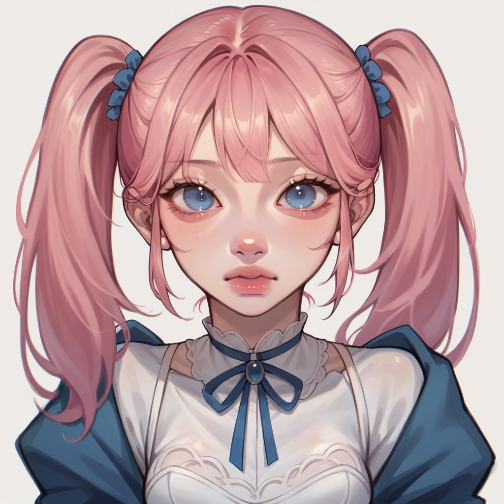score_9, score_8_up, score_7_up, score_6_up, source_anime, BREAK
<lora:jelly_v0.5-pony:1.0> 
1girl, pink hair, blue eyes, twintails,